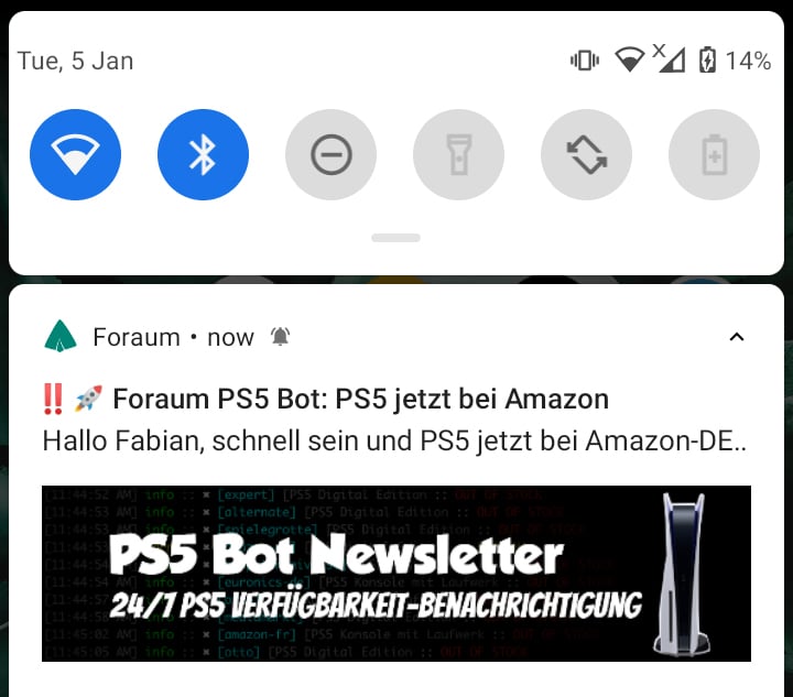 Foraum App Benachrichtigung