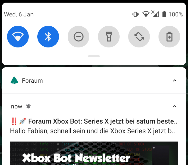 Foraum App Benachrichtigung