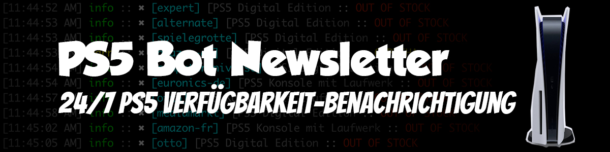 Xbox Series X Bot Verfügbarkeit Newsletter