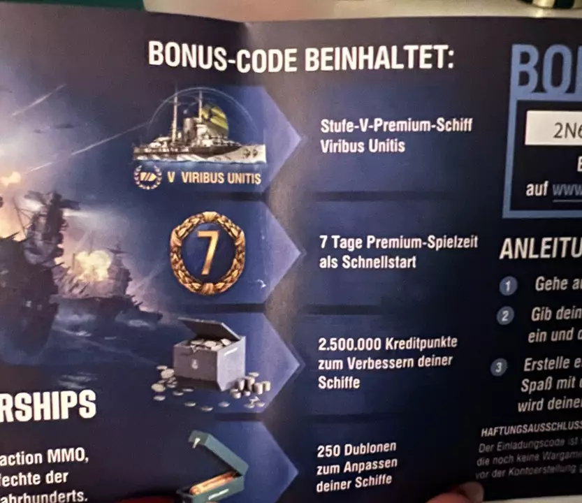 world of warships bonus code eingeben